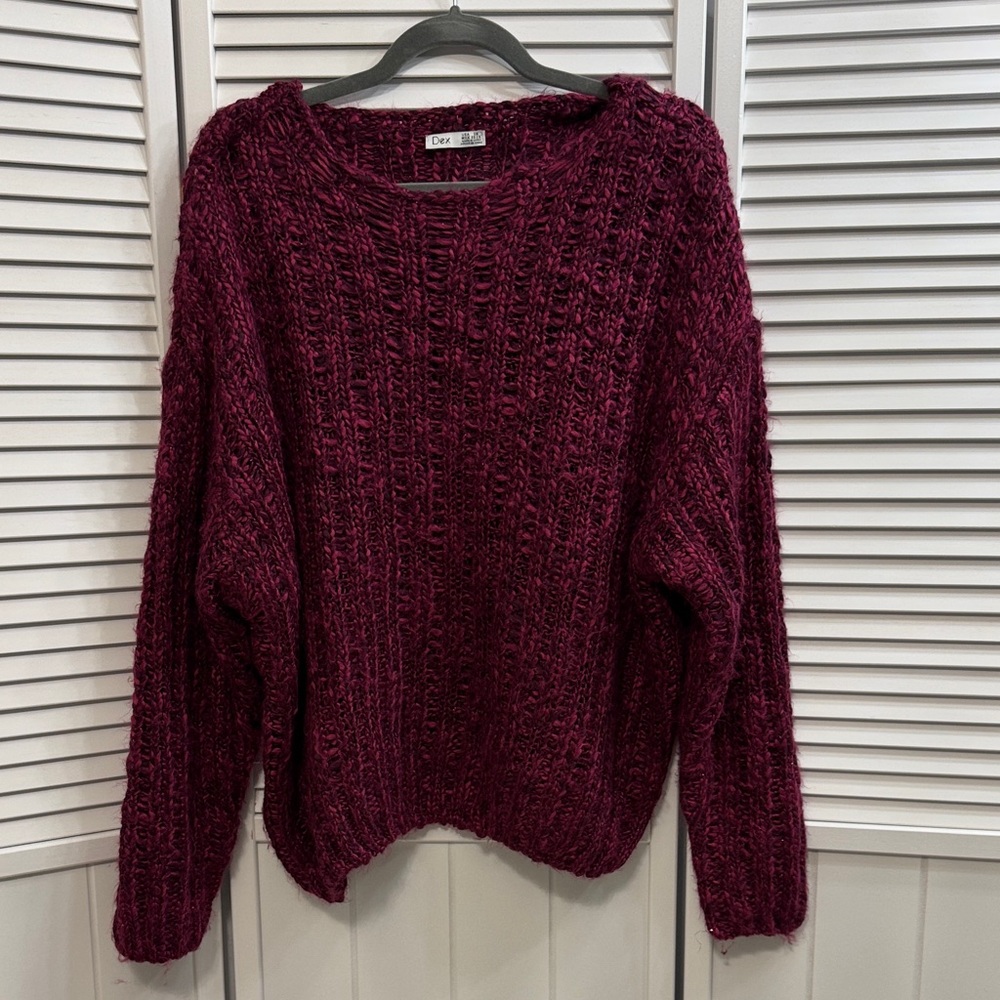 Dex Burgundy Knit Sweater